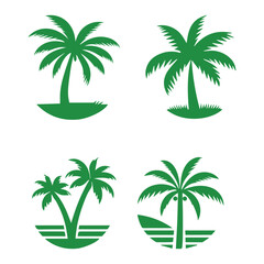 Palm Tree Vector Silhouettes: Tropical Beach Designs