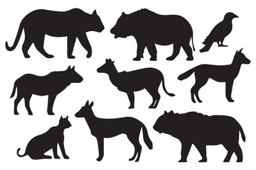 Fototapeta premium Animal silhouette collections . Vector illustration