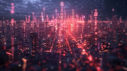 Fototapeta premium Cityscape showcasing 5G network infrastructure