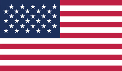 Naklejka premium United States of America flag. The correct proportions and color