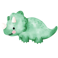 Cute Dino, Dinosaur, watercolor, illustration