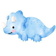 Cute Dino, Dinosaur, watercolor, illustration