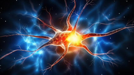 Explore a groundbreaking scientific discovery in hyperdetailed 3D rendering of captivating neuron firing patterns.