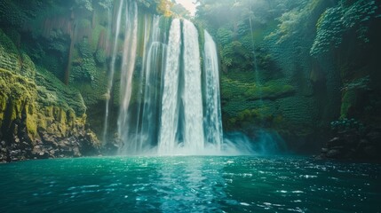 Nature Gradients Waterfall: A photo showcasing gradients found in natural landscapes