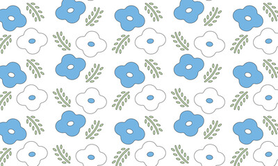 かわいいお花のパターンイラスト