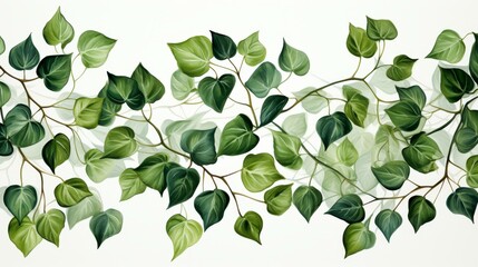 Obraz premium A modern flat illustration featuring intricate ivy vines with clean lines and contemporary botanical motifs.