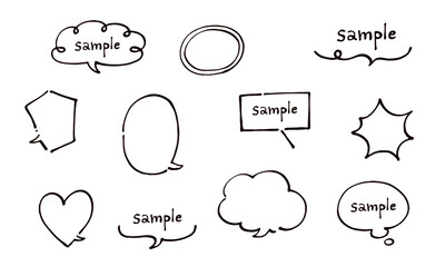 手描きフキダシイラストセット