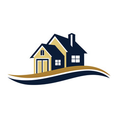 Luxury vector logo icon silhouette illustration white background.