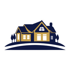 Luxury vector logo icon silhouette illustration white background.