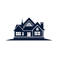 Luxury vector logo icon silhouette illustration white background.