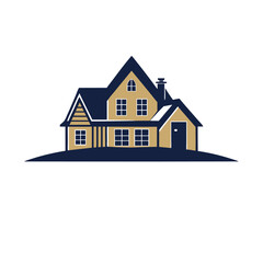 Fototapeta premium Luxury vector logo icon silhouette illustration white background.