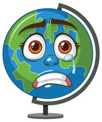 Sad Earth with a tear drop