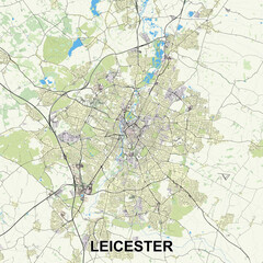 Leicester, United Kingdom map poster art