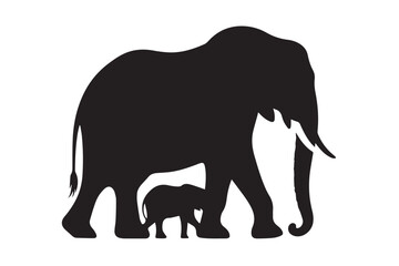 Fototapeta premium Graceful Elephant Silhouette: Minimalist Wildlife Design
