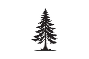 Minimalist Pine Tree Silhouette: Vector Illustration
