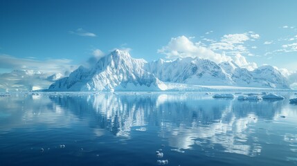 A beautiful blue ocean with a mountain range in the background