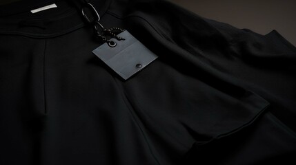 Luxury Clothes label tag blank black mockup