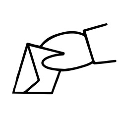 icon of a hand with an envelope