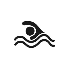 Swim icon on white background.