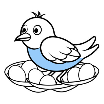 recommend clip art: bird in a nest with eggs