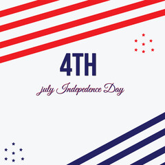 4th of July independence day poster, banner, flyer, background, template, with the greeting usa flag