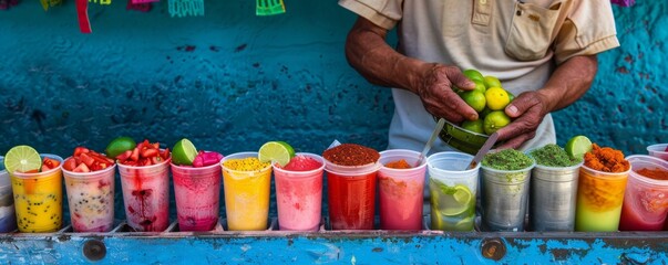 Colorful Mexican Street Food Drinks