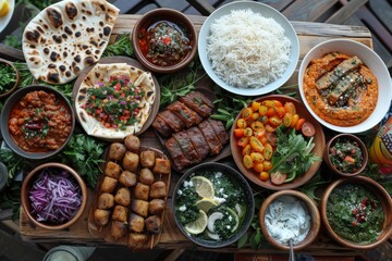 Fototapeta premium Top view traditional Turkish food