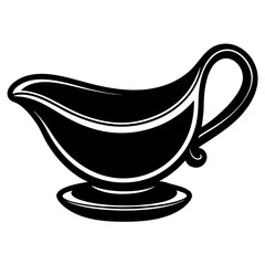 Sauce boat icon vector silhouette illustration.