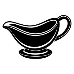 Sauce boat icon vector silhouette illustration.