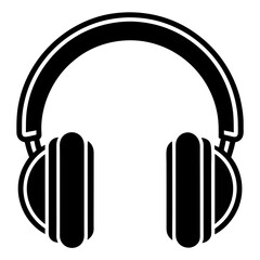 Headphones icon vector silhouette illustration.