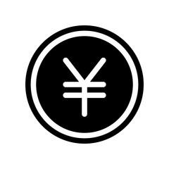  japanese yen coin black glyph icon