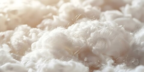 Cotton fibers thoroughly cleaned to remove all remaining impurities for quality. Concept Cotton Processing, Fiber Cleaning, Quality Control