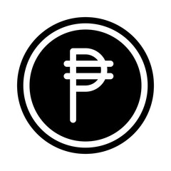 peso philippines coin black glyph icon