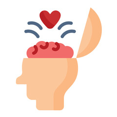 illustration of a head with a heart