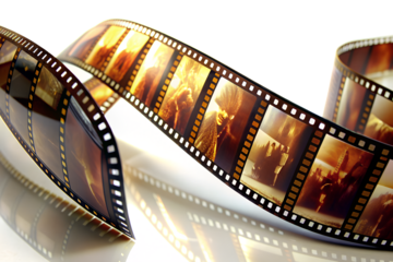 Film Strip, No Background. Perfect for: movie posters, photography concepts, cinema graphics, movie promotions, photography exhibitions, isolated film-related imagery.