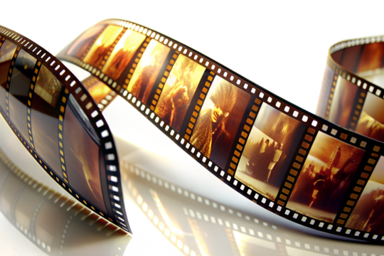 Film Strip, No Background. Perfect for: movie posters, photography concepts, cinema graphics, movie promotions, photography exhibitions, isolated film-related imagery.