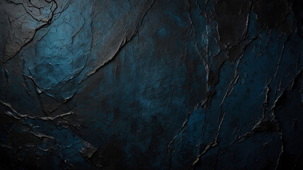 Abstract blue and black cracked stone wall texture background