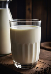 A glass of fresh, non-homogenized milk shows a thick, creamy top layer. This highlights the quality and eco-friendly practices of the dairy farm