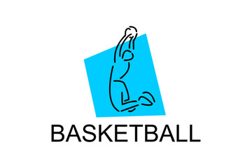 Basketball sport vector line icon. sport pictogram, vector illustration.