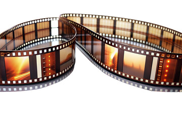 Film Strip, No Background. Perfect for: movie posters, photography concepts, cinema graphics, movie promotions, photography exhibitions, isolated film-related imagery.