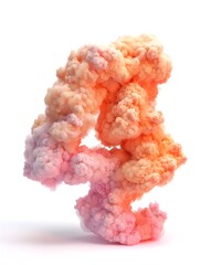Ethereal Numeric Clouds - Soft Fluffy Pink and Orange 3D Digital Art