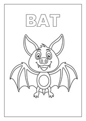 bat sketch for coloring book vector