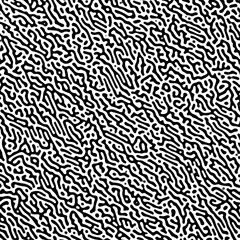 Abstract turing pattern background. White and black color algorithm psychedelic background. Seamless turing patterns. Reaction diffusion pattern. Vector illustration.