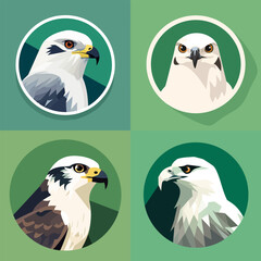 Fototapeta premium Falcon Icon Collection Vector Design Illustration.