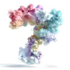 Fototapeta premium Mystical 3D Rendered Clouds Depicting The Number 7 In Dawn Sky