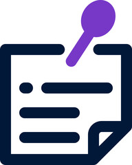 pinned note icon. vector dual tone icon for your website, mobile, presentation, and logo design.