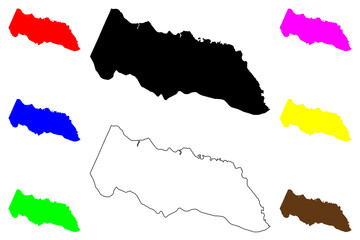 Portland Parish (Parishes of Jamaica, Surrey County) map vector illustration, scribble sketch Portland map