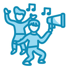 character of man with headphones