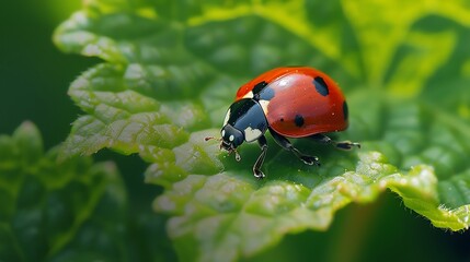 Obraz premium ladybug on leaf