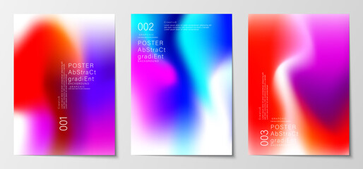 Gradient blurred backgrounds set modern abstract colorful patterns graphic. Design template collection for cover and poster. Vector illustration